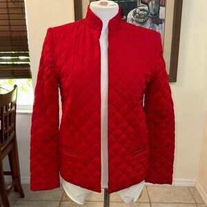 Helene Sidel Red Puffer Women's Jacket w/ Pockets Size 6